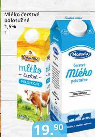 Potraviny CZ Mléko čerstvé polotučné 1,5% 1l nabídka