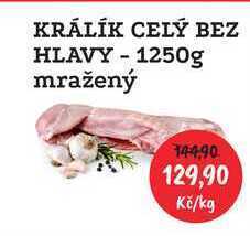 RABBIT řeznictví Králík celý bez hlavy - 1250g, 1 kg nabídka