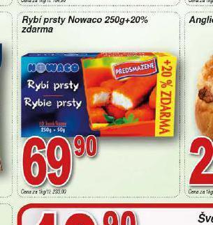Lidl Rybí prsty nowaco nabídka