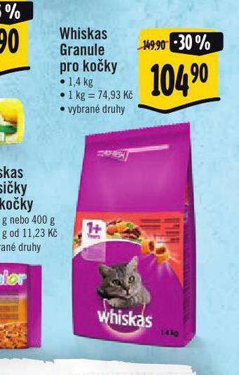 Jip Whiskas granule pro kočky nabídka