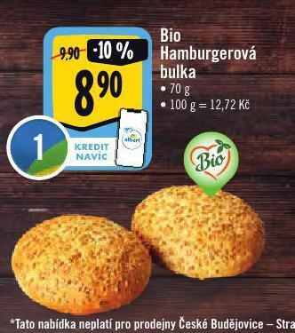 Albert Bio hamburgerová bulka nabídka