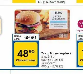 Tesco Burger vepřový nabídka