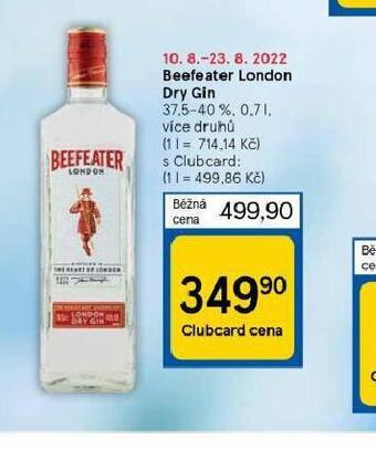Tesco Beefeater gin nabídka