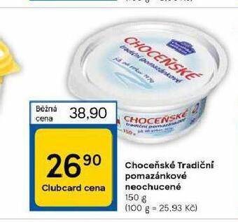 Tesco Choceňské tradiční pomazánkové nabídka