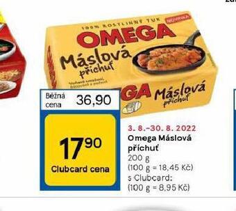 Tesco Omega máslová příchuť nabídka