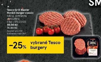 Tesco Hovězí burger nabídka