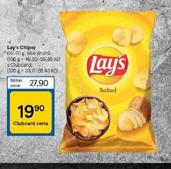 Tesco Lay's chipsy nabídka