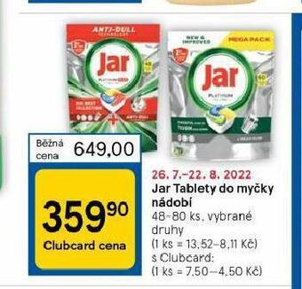 Tesco Jar tablety do myčky nabídka