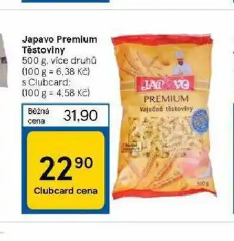 Tesco Japavo těstoviny nabídka