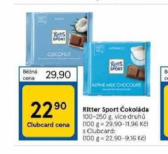 Tesco Ritter sport čokoláda nabídka