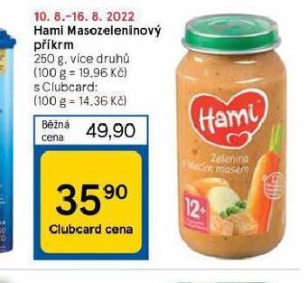 Tesco Hami masozeleninový příkrm nabídka