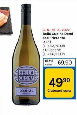 Tesco Bella cucina demi sec frizzante nabídka