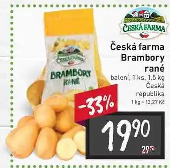 Billa Brambory rané balení, 1 ks, 1,5 kg nabídka