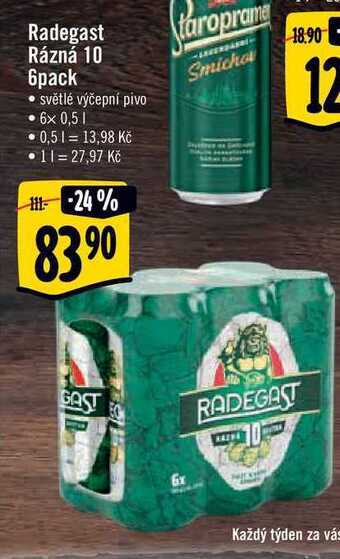 Albert Radegast rázná 10 6pack nabídka
