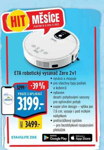 Albert Eta robotický vysavač zero 2v1 nabídka
