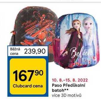 Tesco Paso předškolní batoh** nabídka