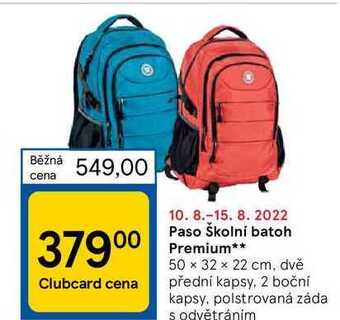 Tesco Paso školní batoh premium** 50 x 32 x 22 cm nabídka