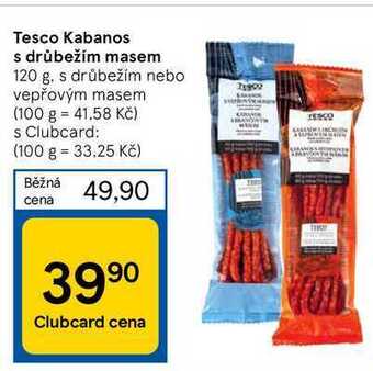 Tesco Tesco kabanos s drůbežím masem 120 g nabídka