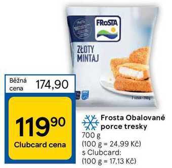 Tesco Frosta obalované porce tresky 700 g nabídka