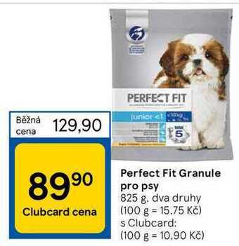 Tesco Perfect fit granule pro psy 825 g nabídka