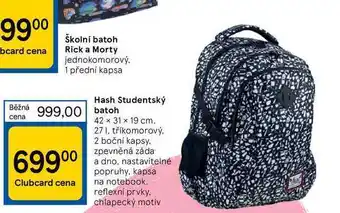 Tesco Hash studentský batoh nabídka