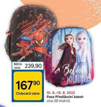Tesco Paso předškolní batoh nabídka