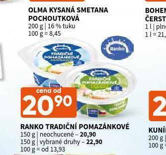 Terno Ranko tradiční pomazánkové nabídka