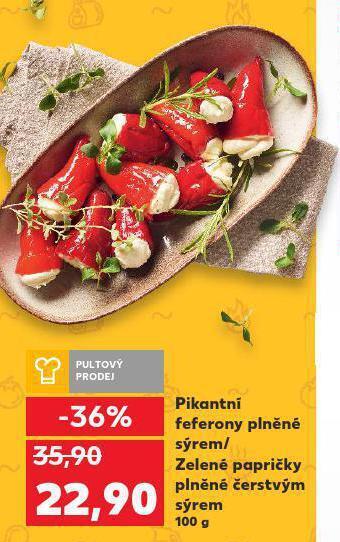 Kaufland Pikantní feferony plněné sýrem nabídka
