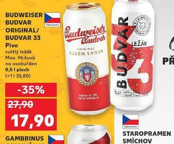 Kaufland Pivo budweiser budvar original nabídka