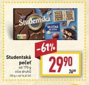 Billa Studentská pečeť nabídka