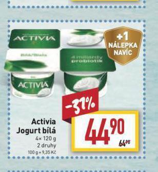 Billa Activia jogurt nabídka
