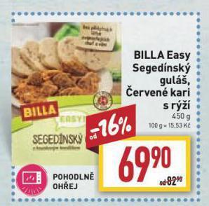 Billa Červené kari s rýží nabídka