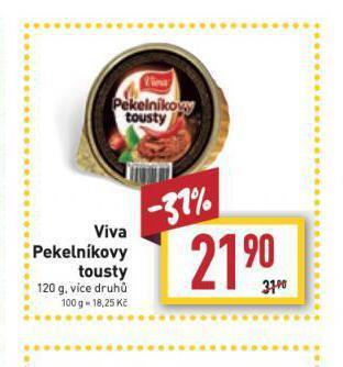 Billa Viva pekelníkovy tousty nabídka