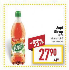 Billa Jupí sirup nabídka