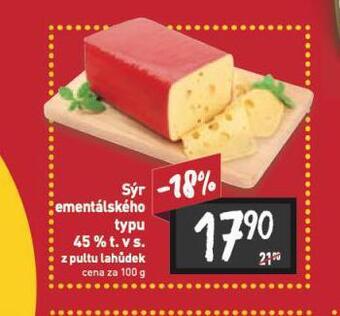Billa Sýr ementálského typu nabídka