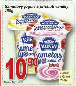 Hruška Kunín sametový jogurt s příchutí vanilky 150g nabídka