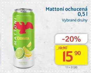 Kubík potraviny Mattoni ochucená plech 0,5l nabídka