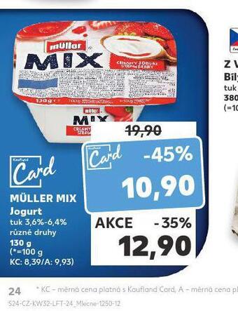 Kaufland Müller mix jogurt nabídka