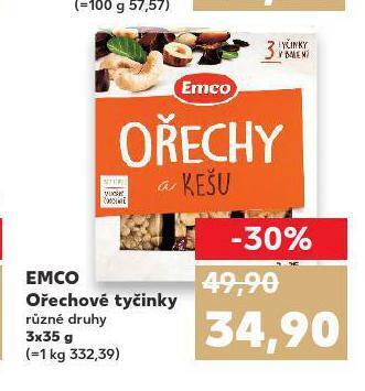 Kaufland Emco ořechové tyčinky nabídka