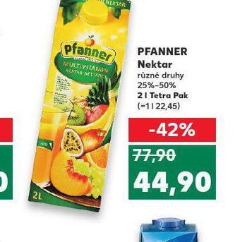Kaufland Pfanner nektar nabídka