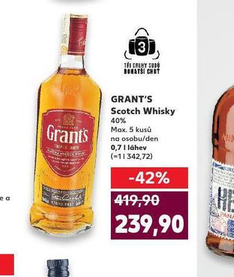 Kaufland Grant´s scotch whisky nabídka