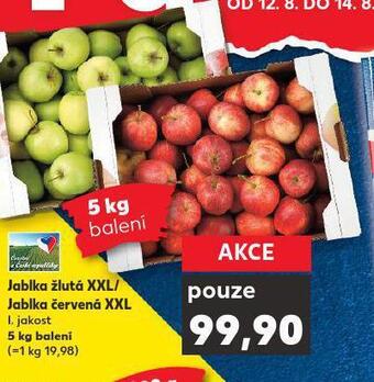 Kaufland Jablka žlutá / červená xxl nabídka