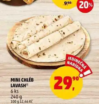 Penny Market Mini chléb lavash 6 ks, 240 g nabídka