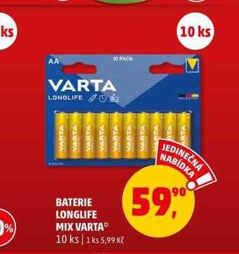 Penny Market Baterie longlife mix varta, 10 ks nabídka