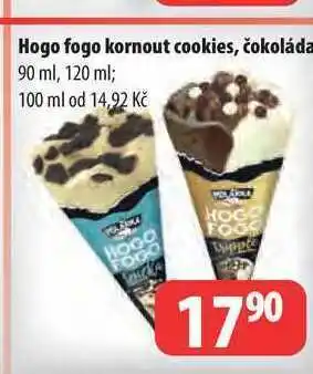 Partner Maloobchodní síť Hogo fogo kornout cookies, čokoláda 90 ml, 120 ml; 100 ml nabídka