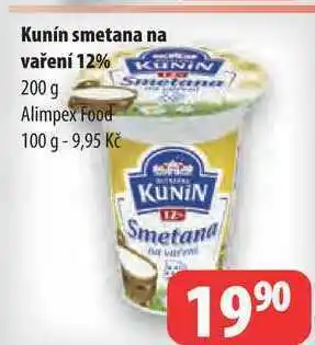 Partner Maloobchodní síť Kunín smetana na vaření 12% 200 g nabídka