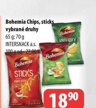 Partner Maloobchodní síť Bohemia chips, sticks vybrané druhy 65 g; 70 g nabídka