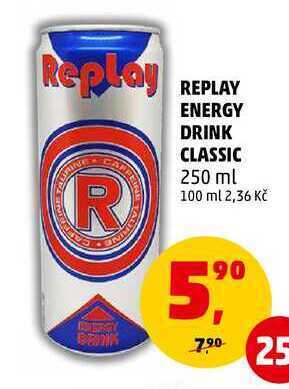 Penny Market Replay energy drink classic, 250 ml nabídka