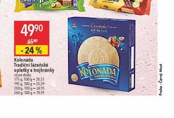 Globus Kolonáda tradiční lázeňské oplatky a trojhránky nabídka