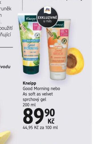 dm drogerie Kneipp sprchový gel nabídka